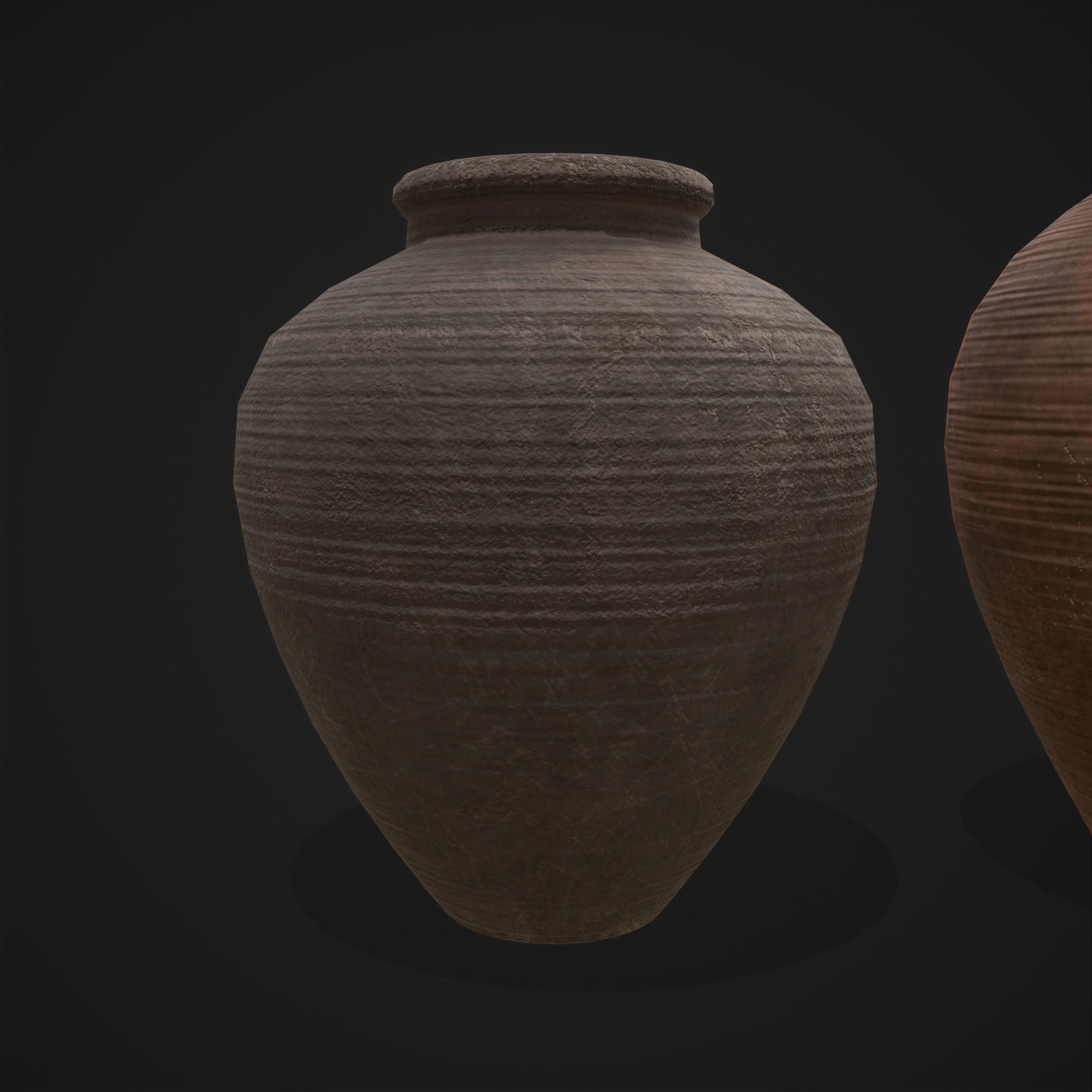 Beautiful Pottery Set Low-poly 3D model_13