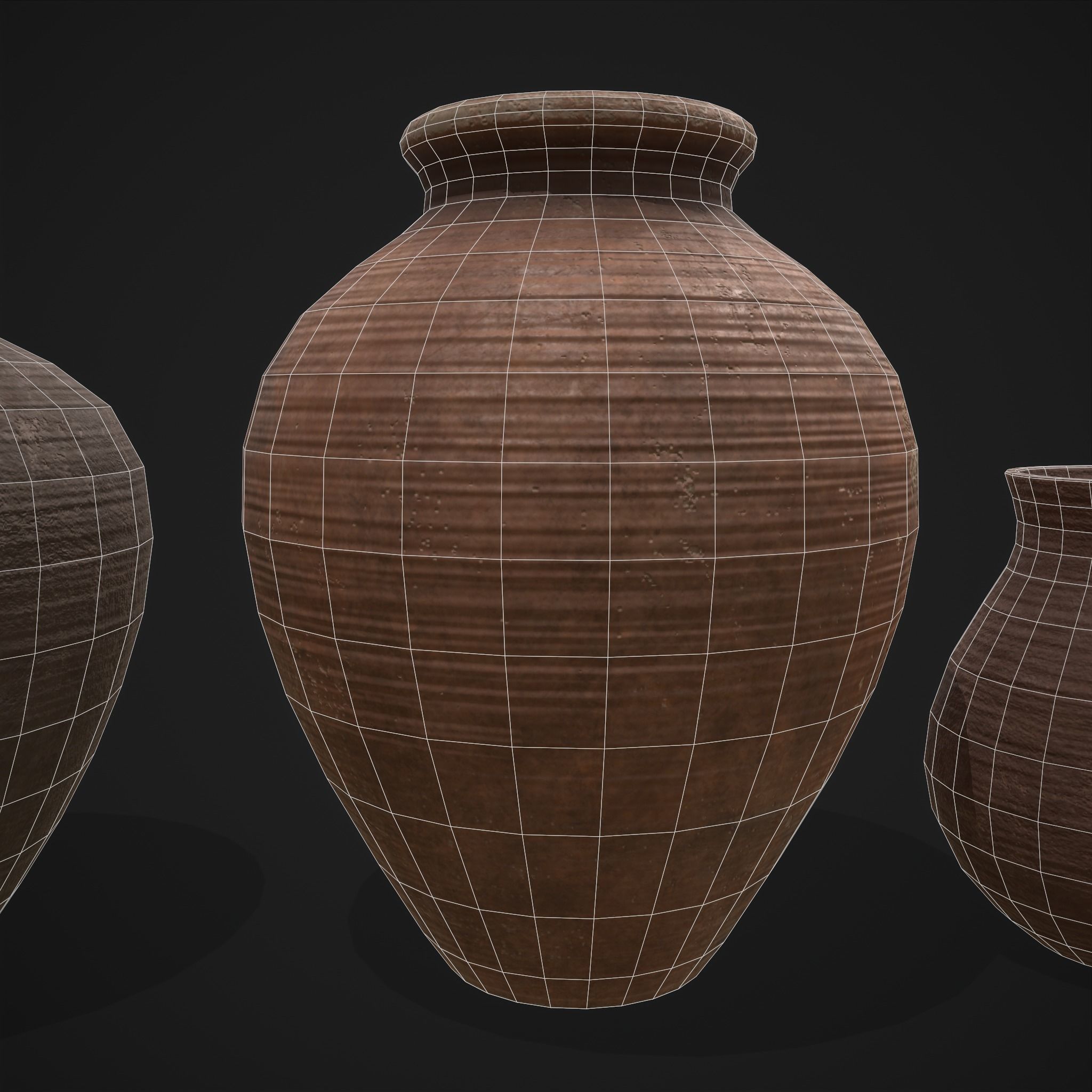 Beautiful Pottery Set Low-poly 3D model_16