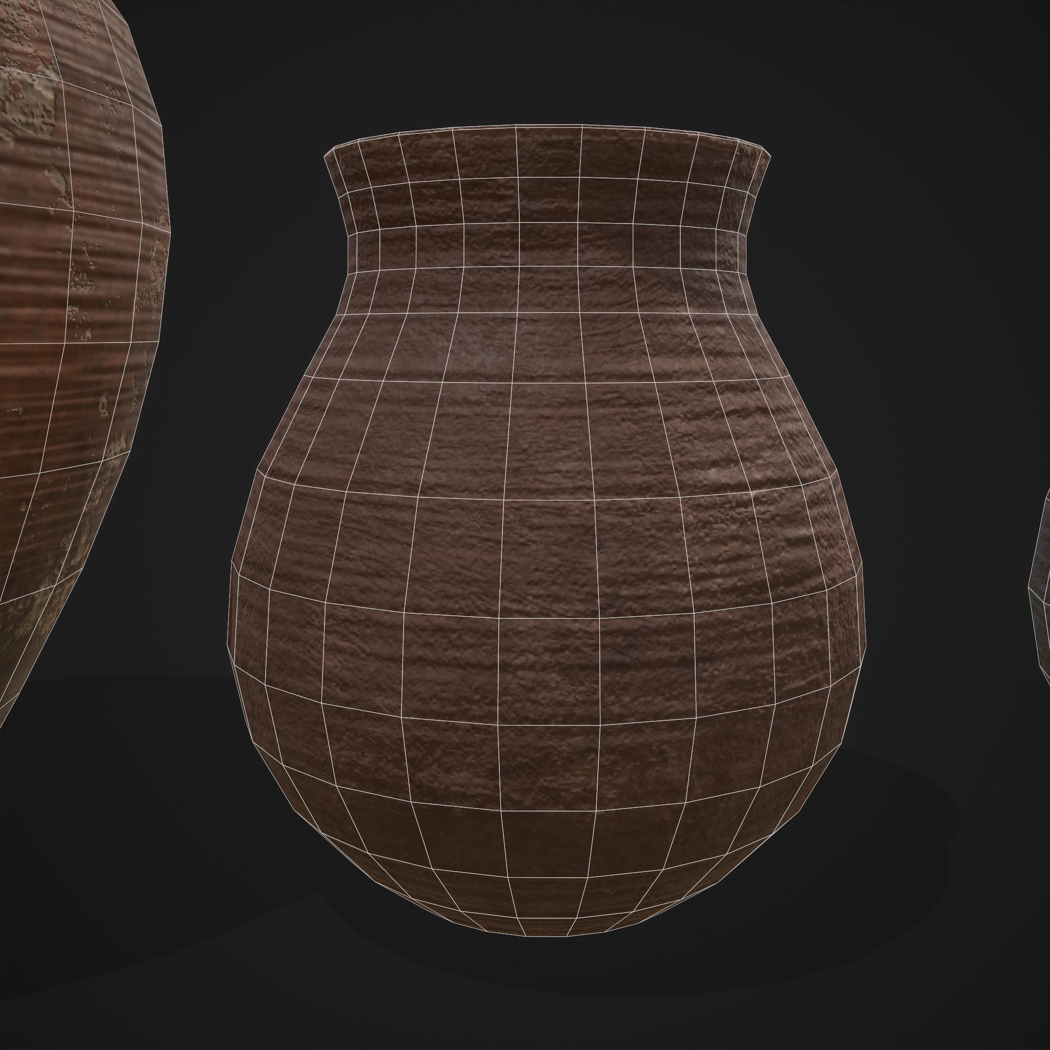 Beautiful Pottery Set Low-poly 3D model_18