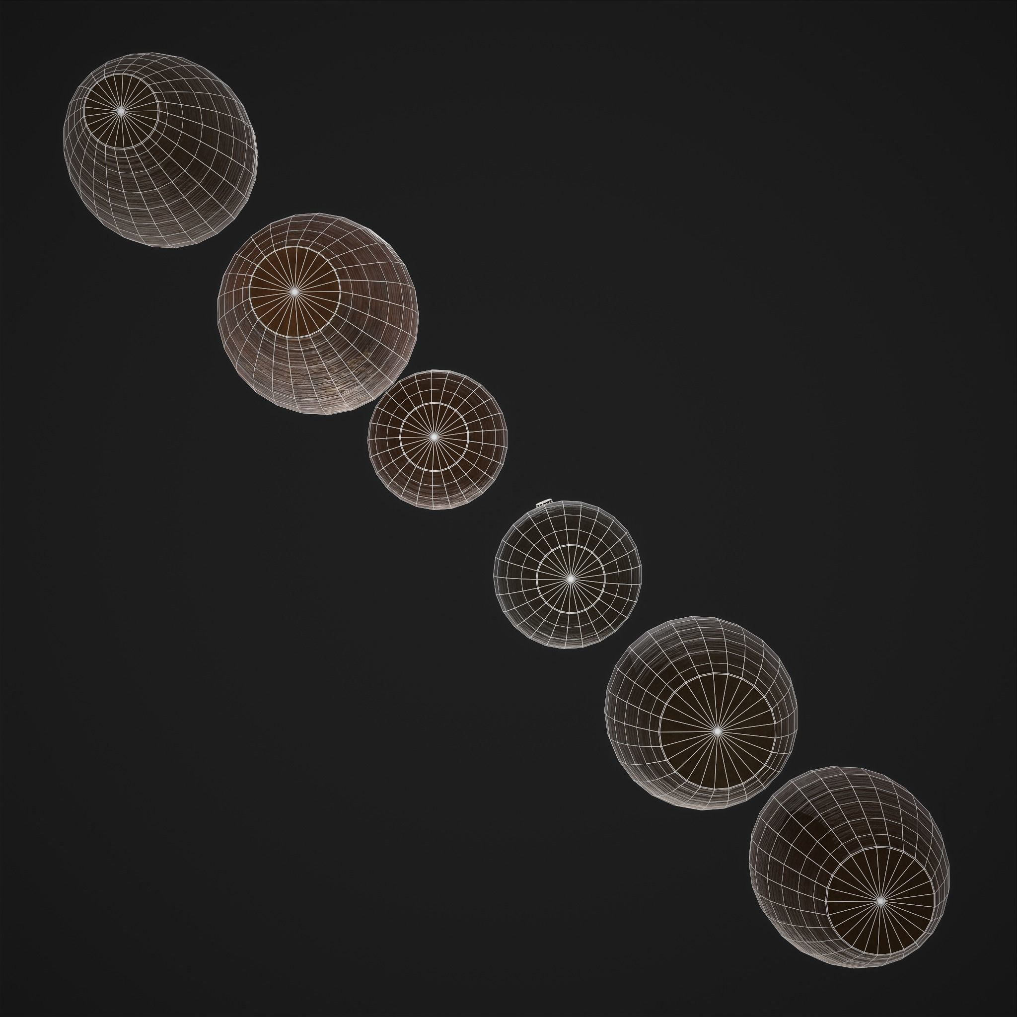 Beautiful Pottery Set Low-poly 3D model_12