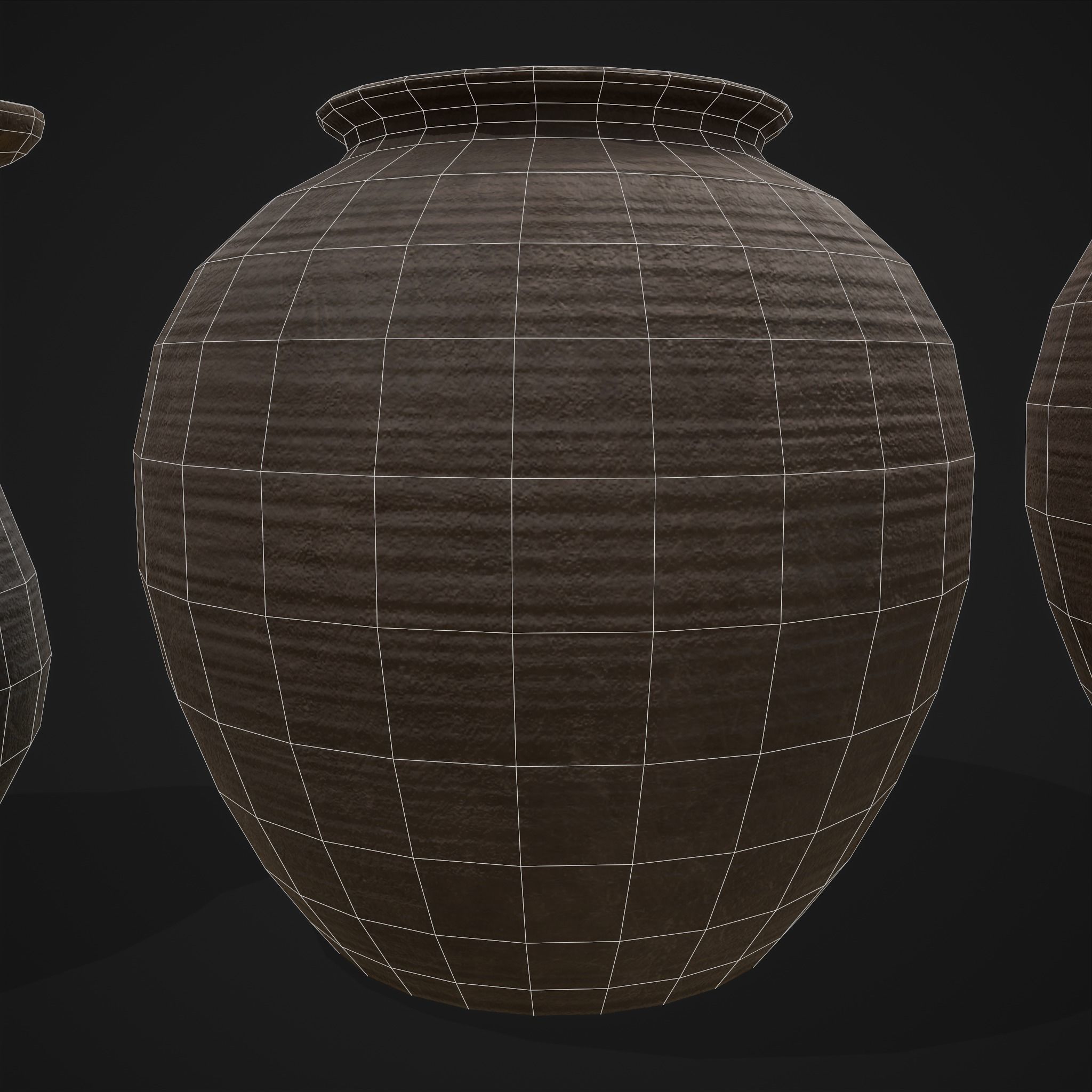 Beautiful Pottery Set Low-poly 3D model_22