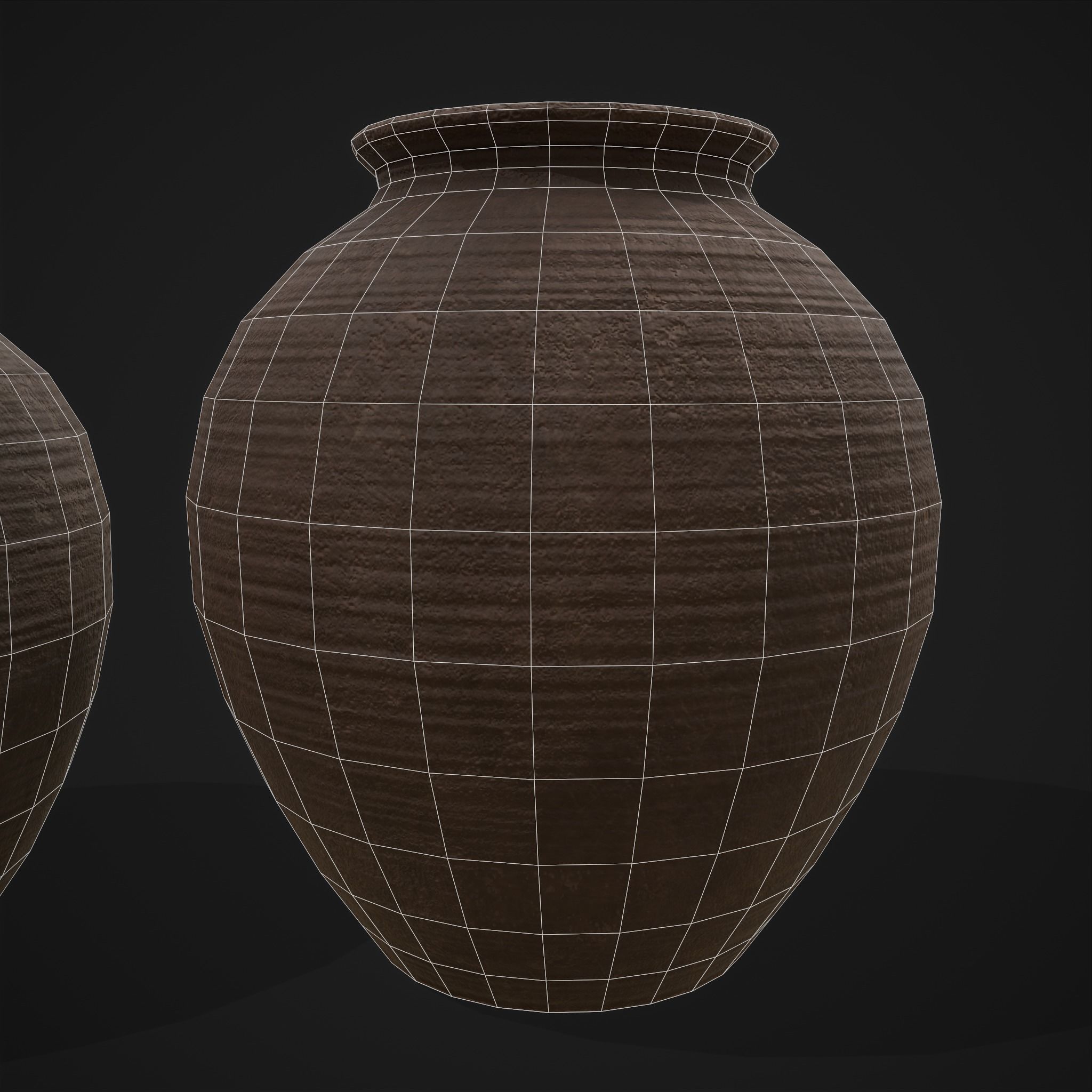 Beautiful Pottery Set Low-poly 3D model_24