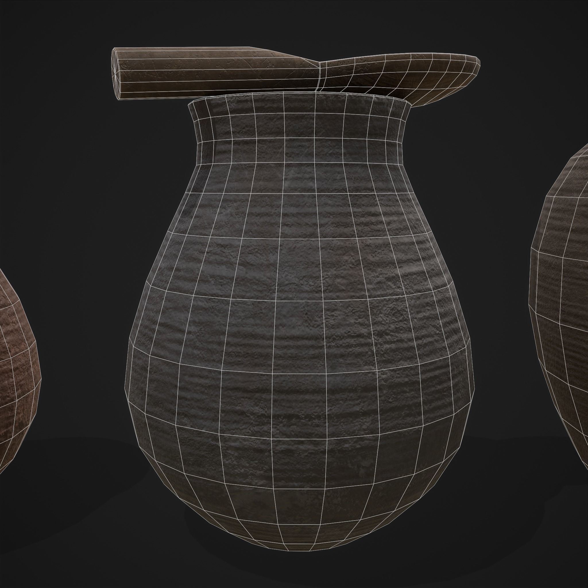 Beautiful Pottery Set Low-poly 3D model_20