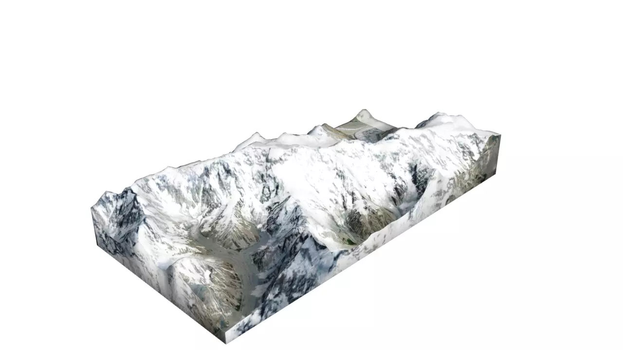 Batura Sar Mountain Low-poly 3D model