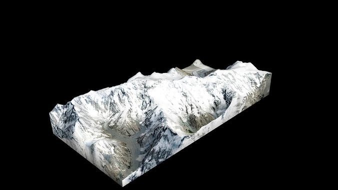 Batura Sar Mountain Low-poly 3D model