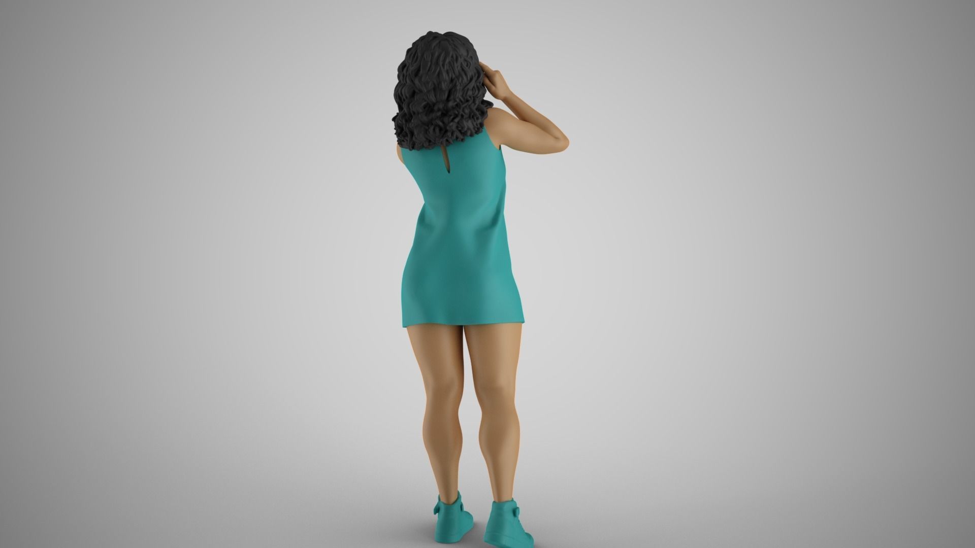 Girl Using her Brain 3D print model_7