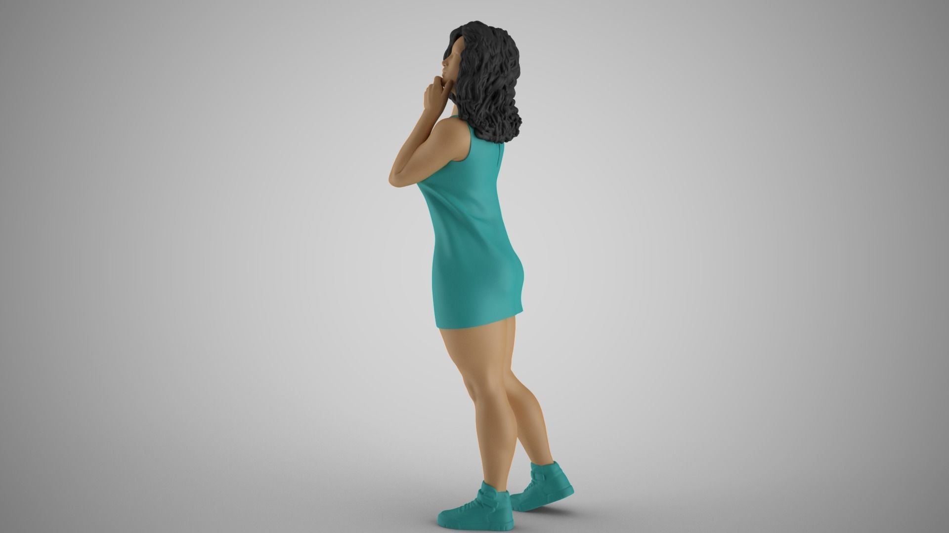 Girl Using her Brain 3D print model_9