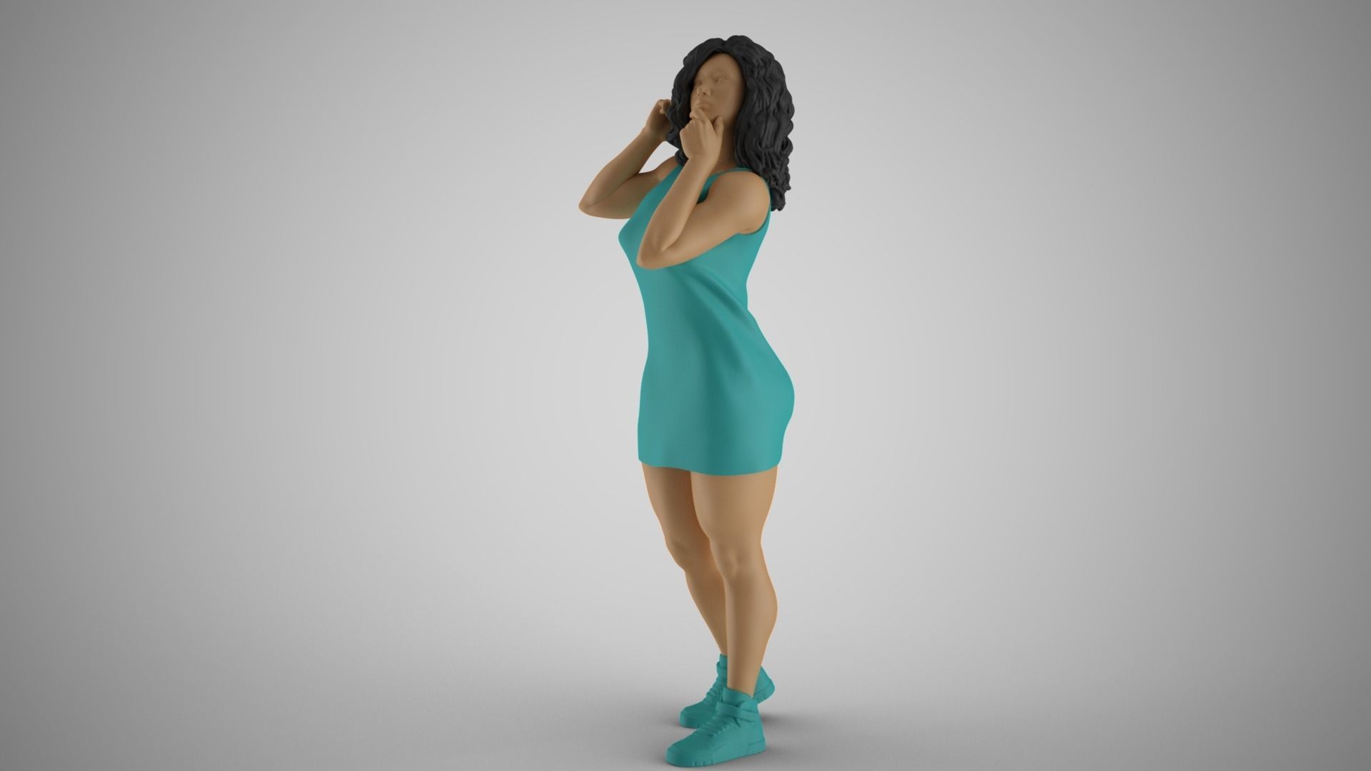 Girl Using her Brain 3D print model_10