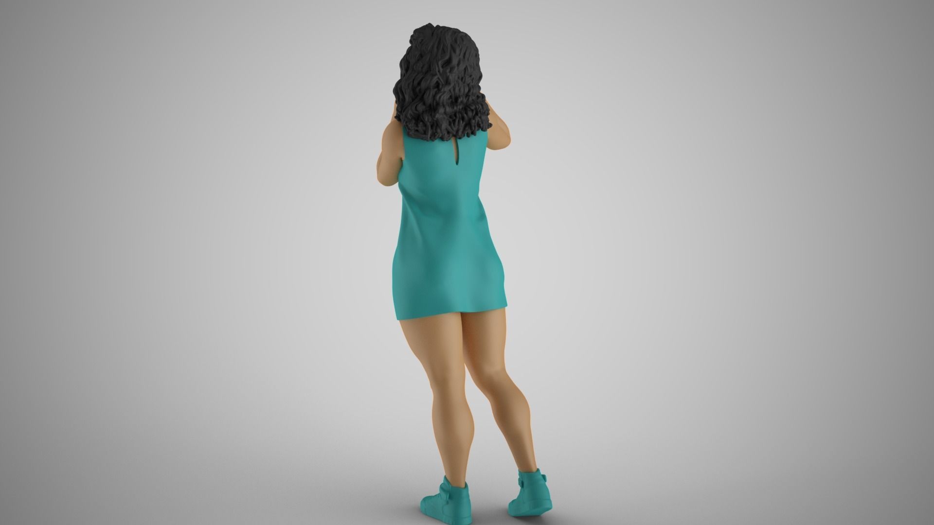 Girl Using her Brain 3D print model_8