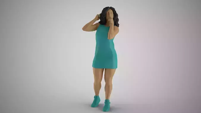 Girl Using her Brain 3D print model