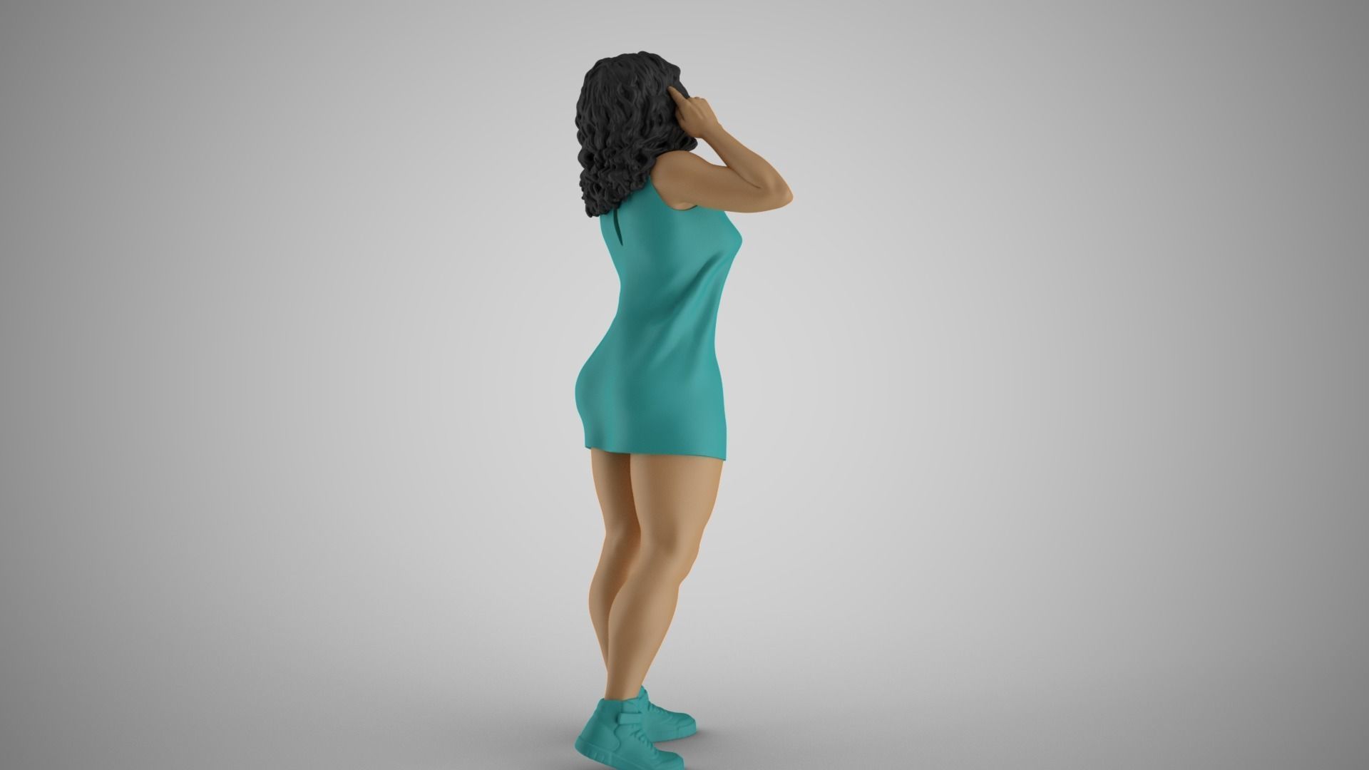 Girl Using her Brain 3D print model_6