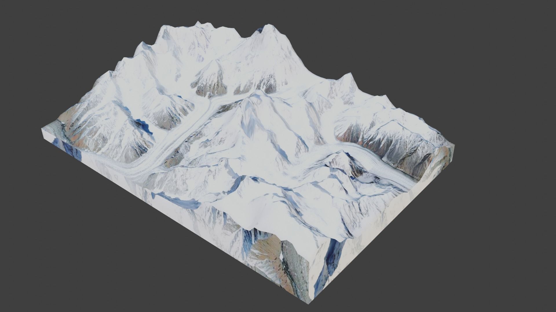 Broad Peak Mountain Low-poly 3D model_4