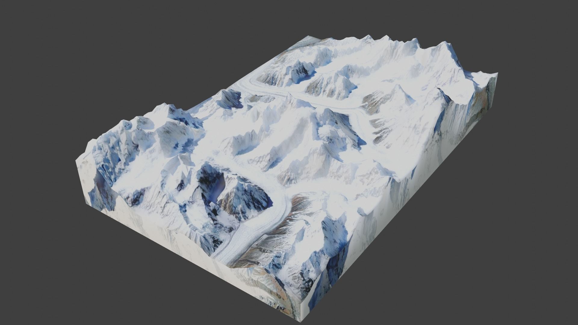 Broad Peak Mountain Low-poly 3D model_3