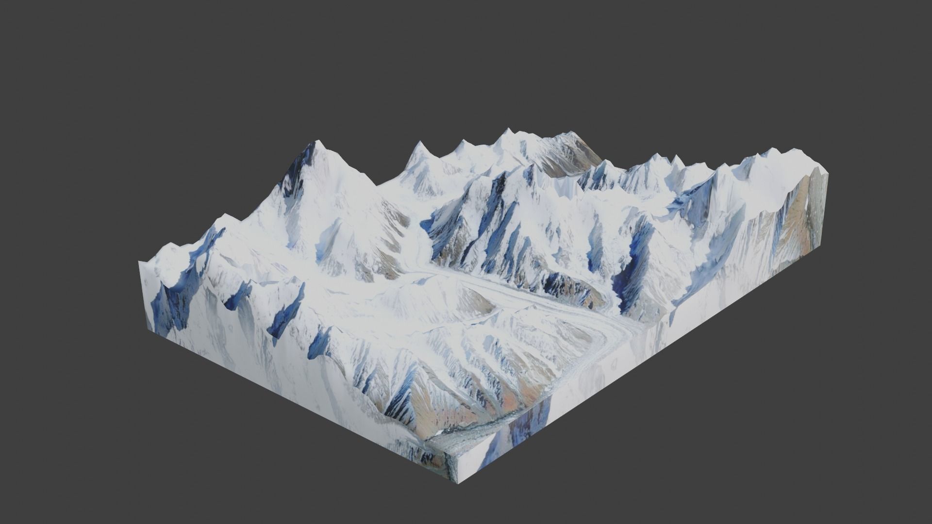 Broad Peak Mountain Low-poly 3D model_1