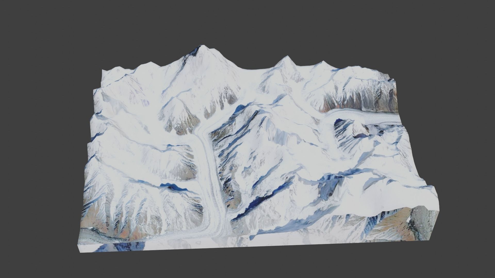 Broad Peak Mountain Low-poly 3D model_5