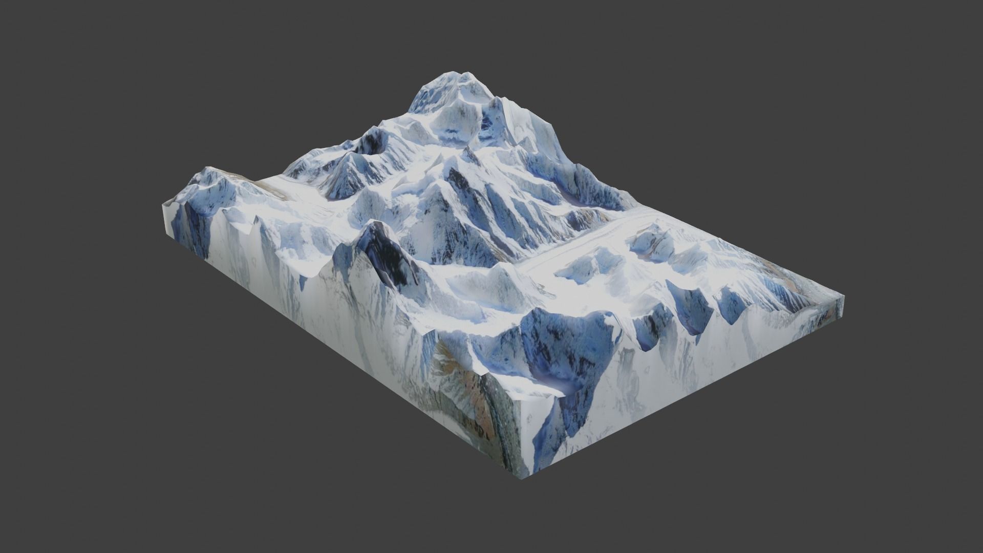 Broad Peak Mountain Low-poly 3D model_2