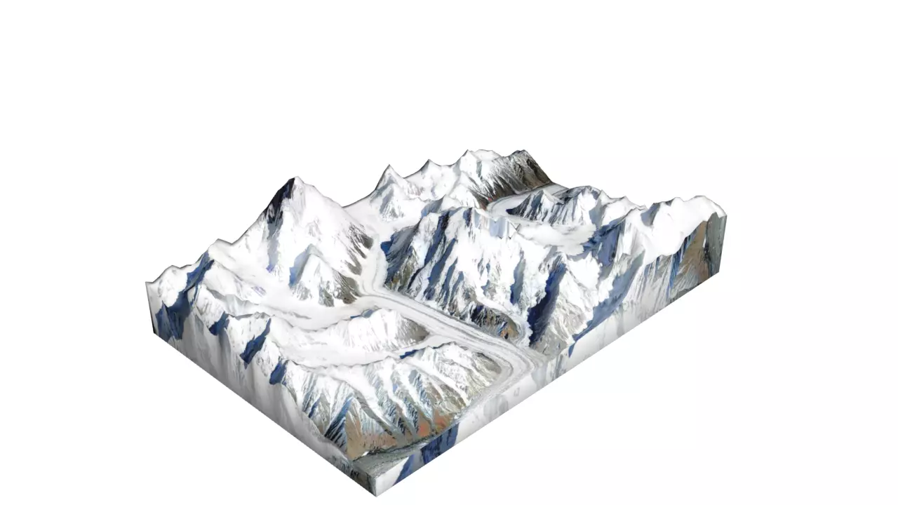 Broad Peak Mountain Low-poly 3D model_0