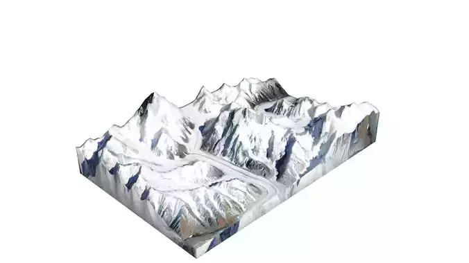 Broad Peak Mountain Low-poly 3D model Broad Peak Mountain Low-poly 3D model