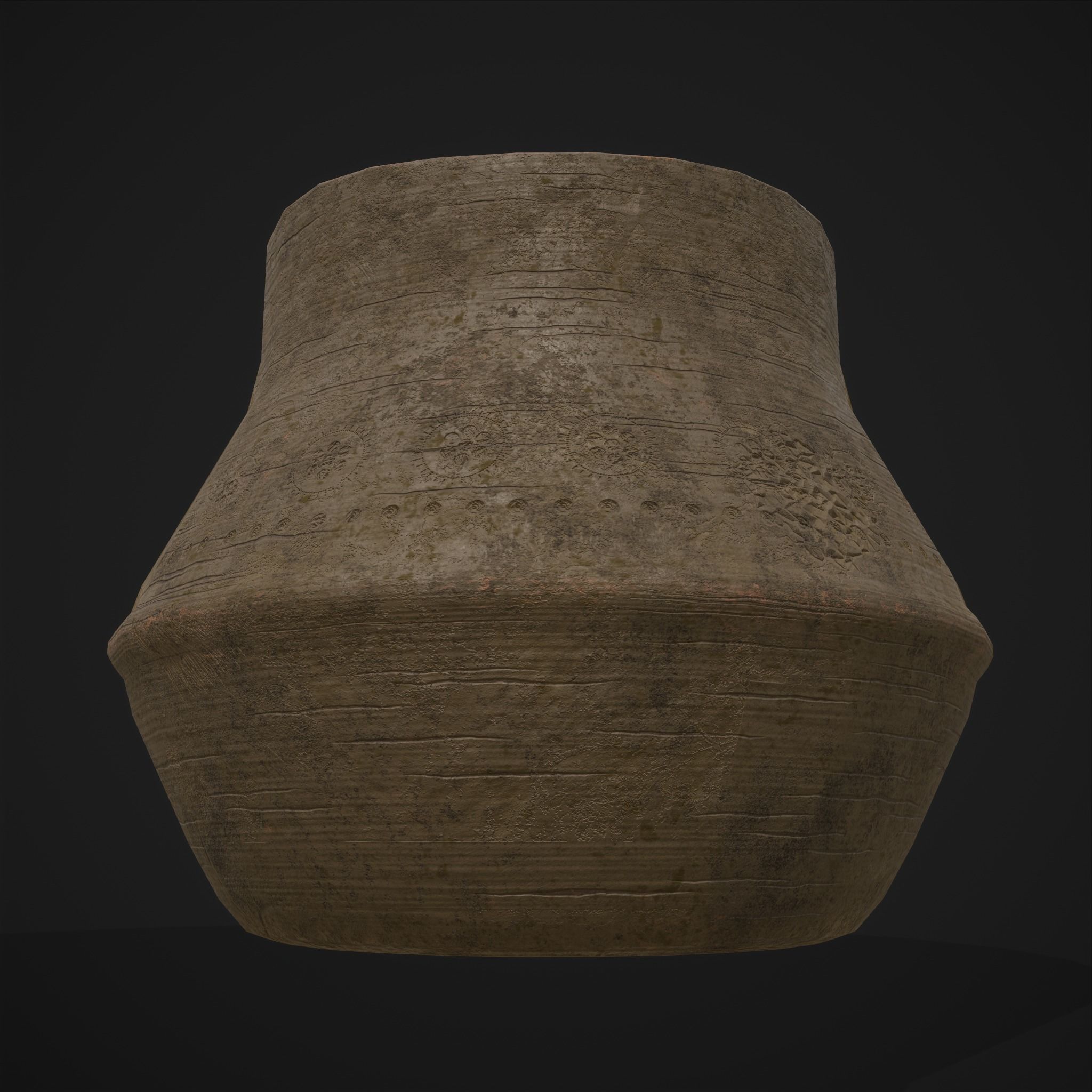 Ornate pottery Cup Low-poly 3D model_10