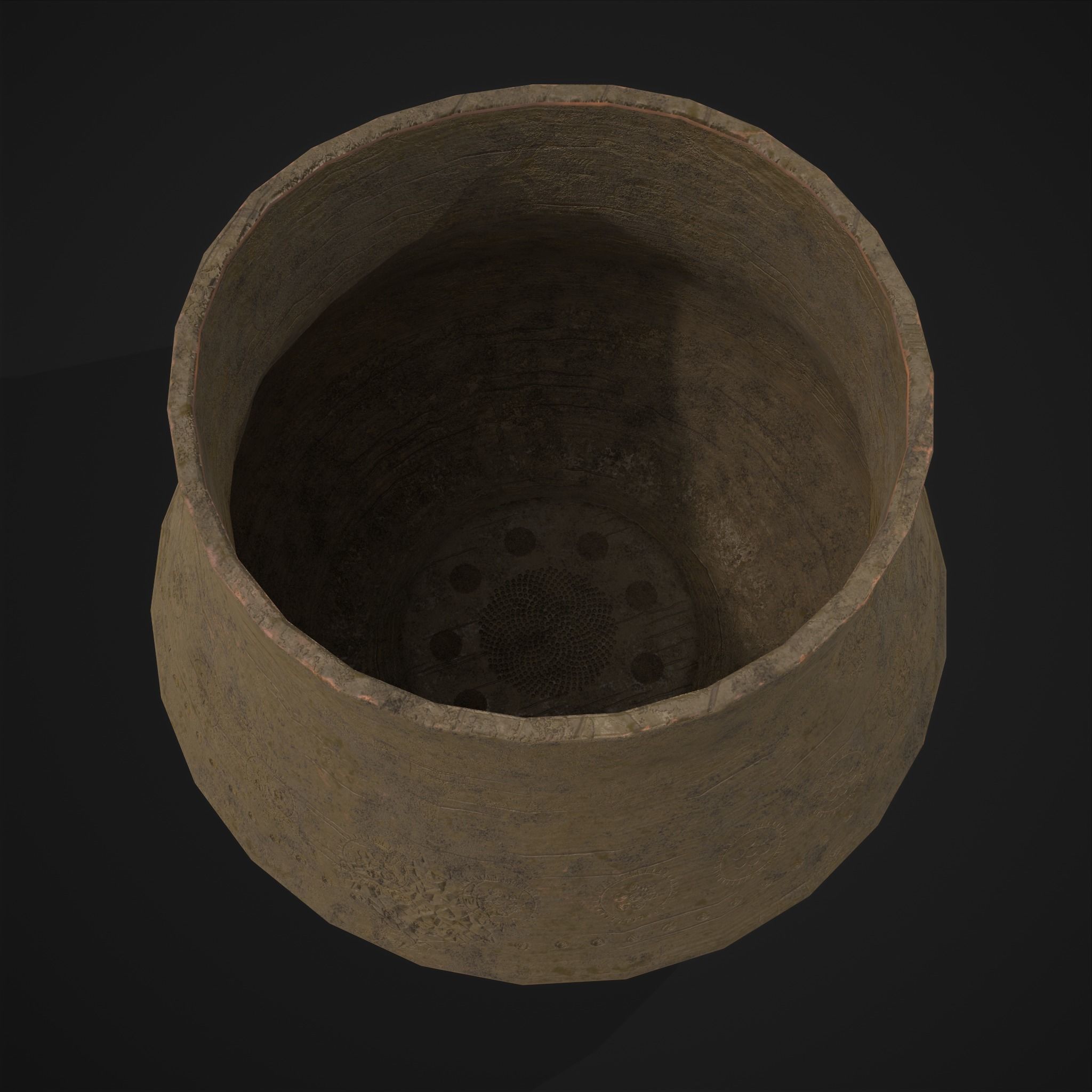 Ornate pottery Cup Low-poly 3D model_12