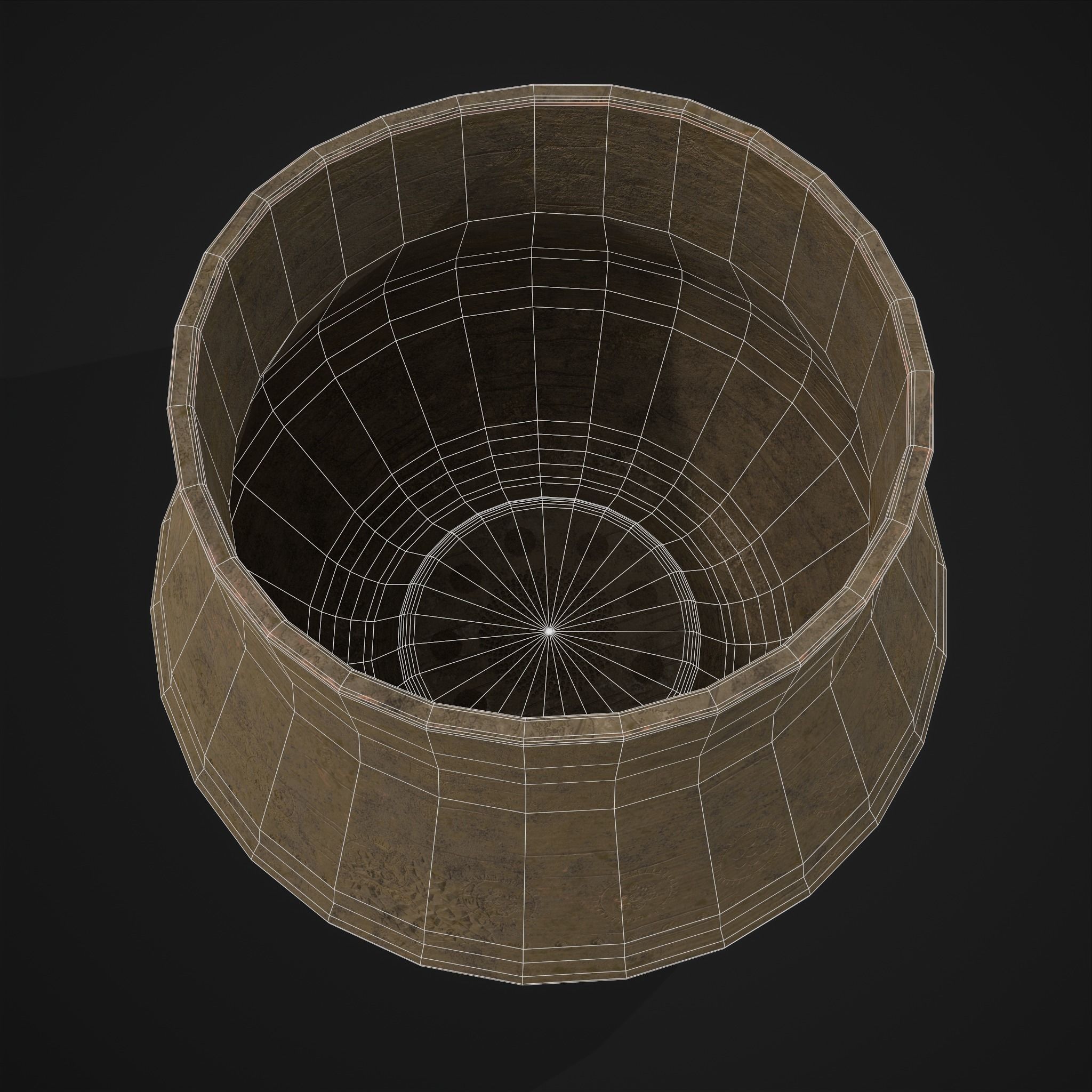 Ornate pottery Cup Low-poly 3D model_13