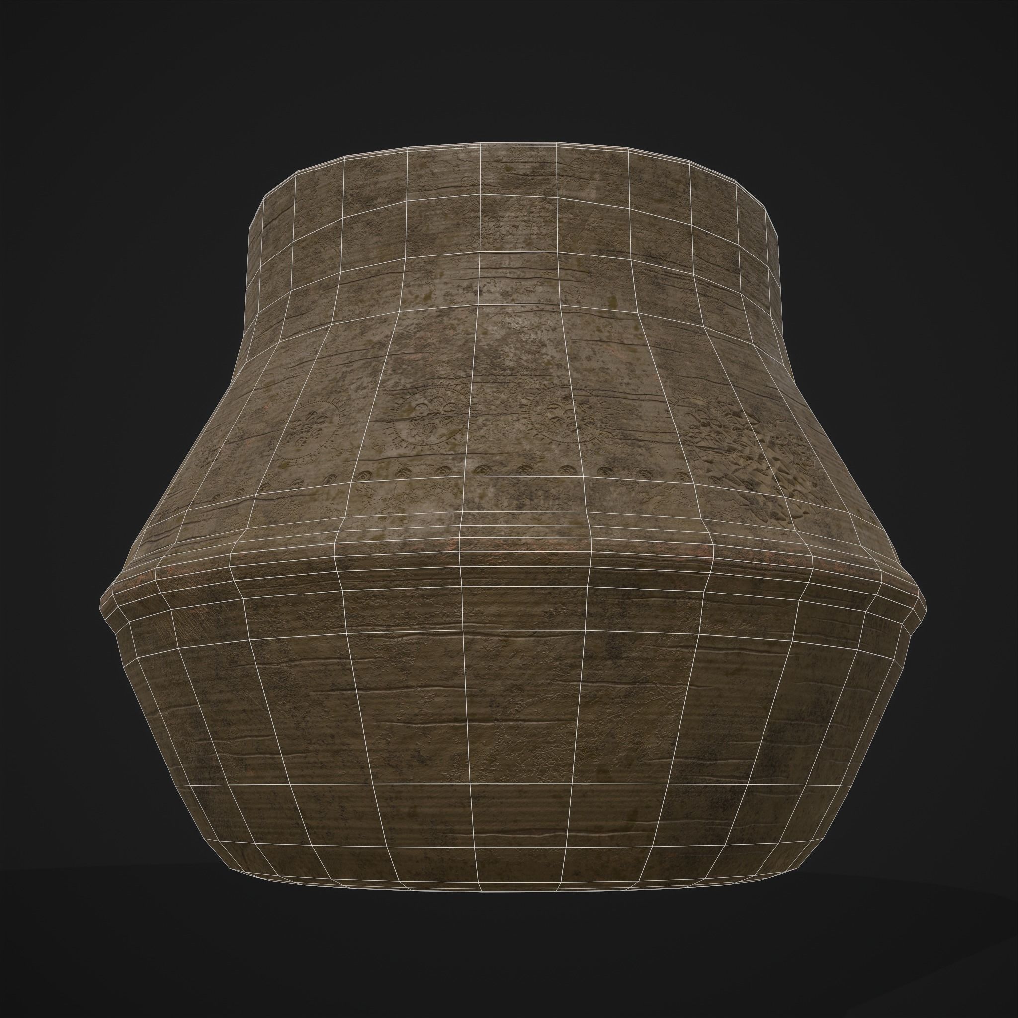 Ornate pottery Cup Low-poly 3D model_11