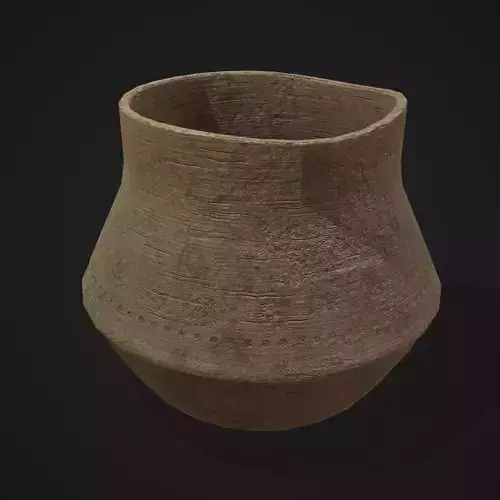Ornate pottery Cup Low-poly 3D model