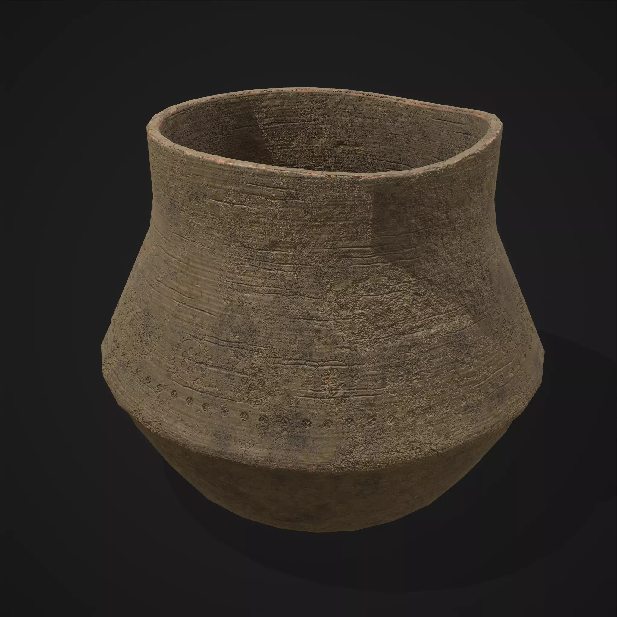 Ornate pottery Cup Low-poly 3D model_0