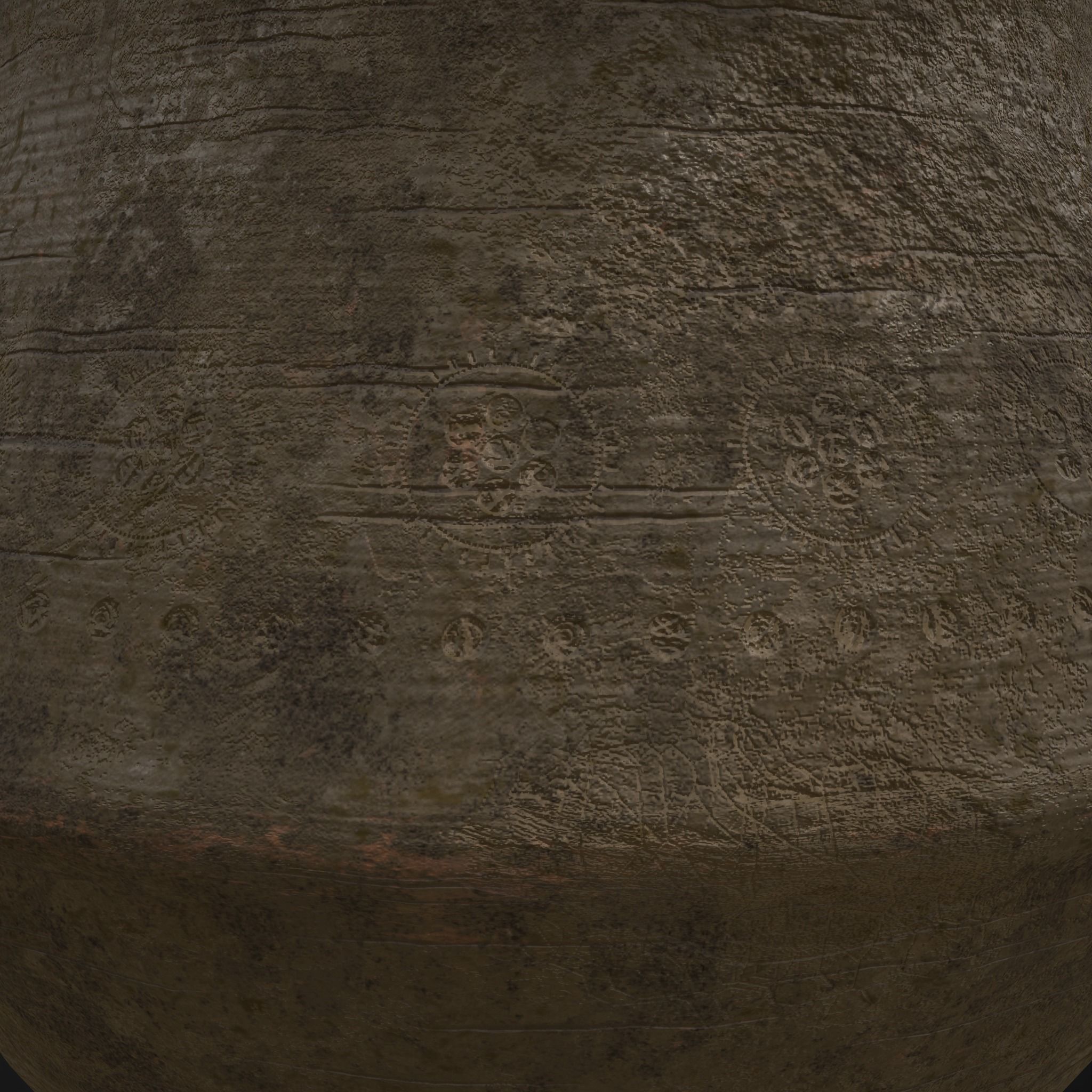 Ornate pottery Cup Low-poly 3D model_14