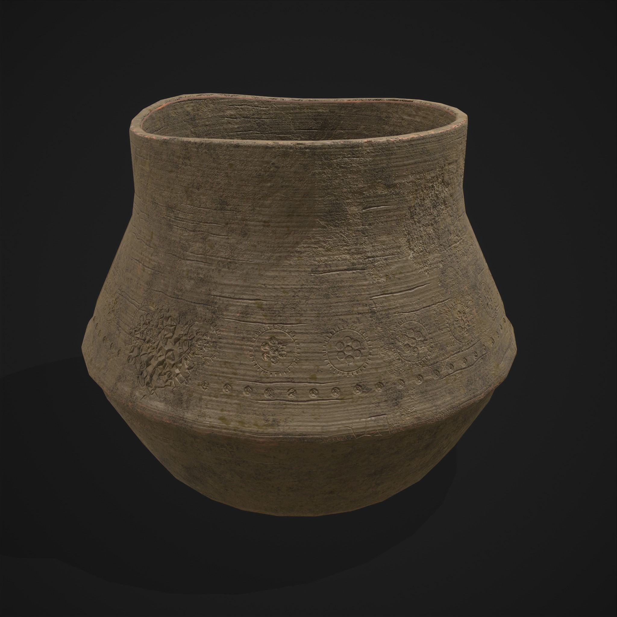 Ornate pottery Cup Low-poly 3D model_4