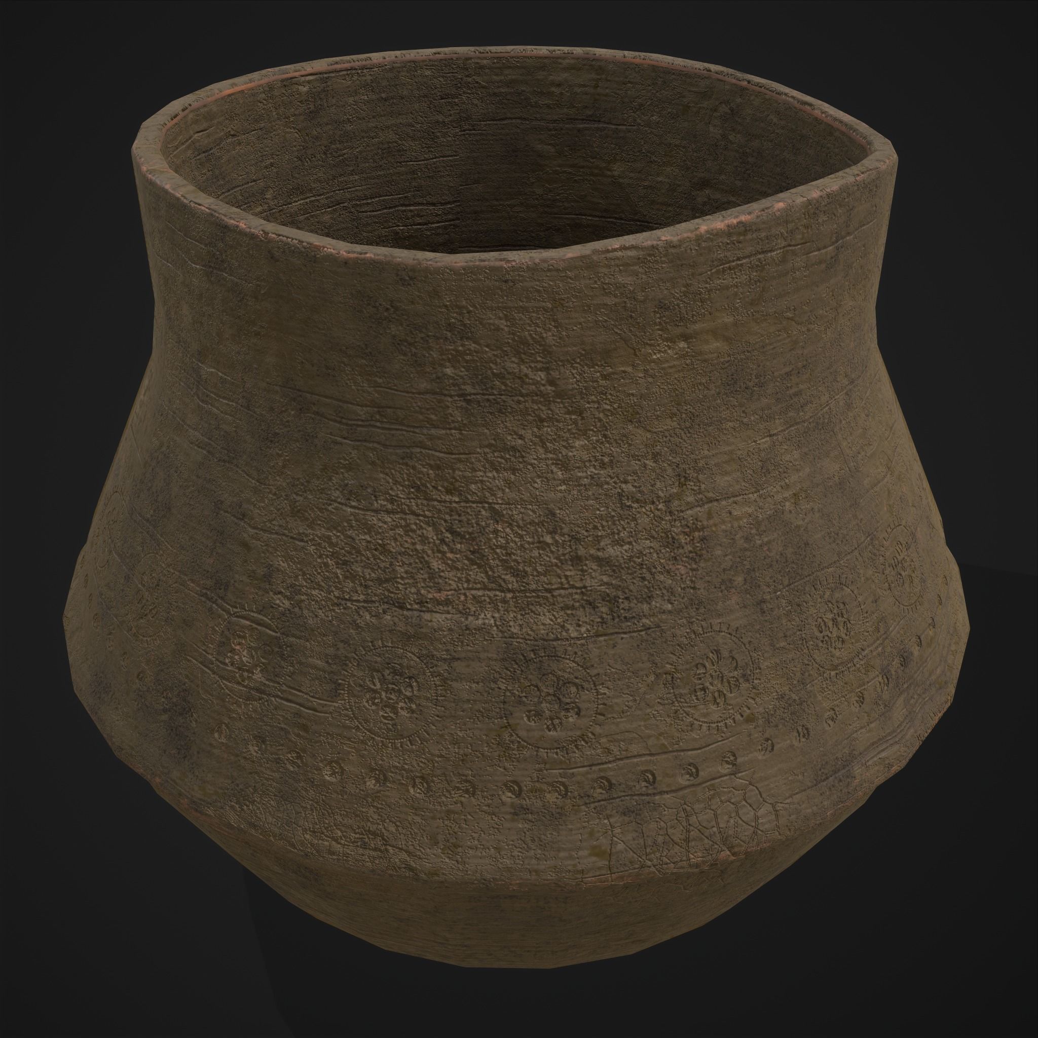Ornate pottery Cup Low-poly 3D model_16