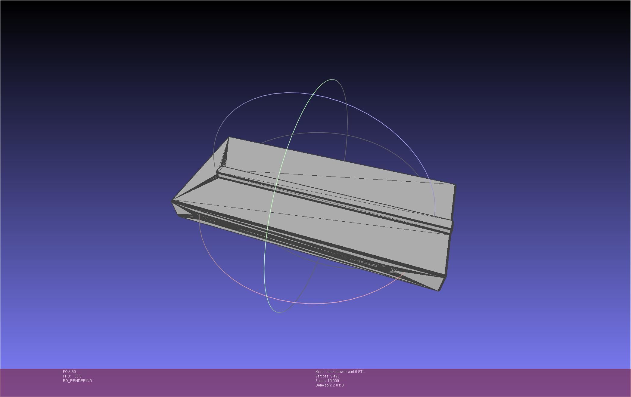 Basic Desk Drawer STL 3D print model_64