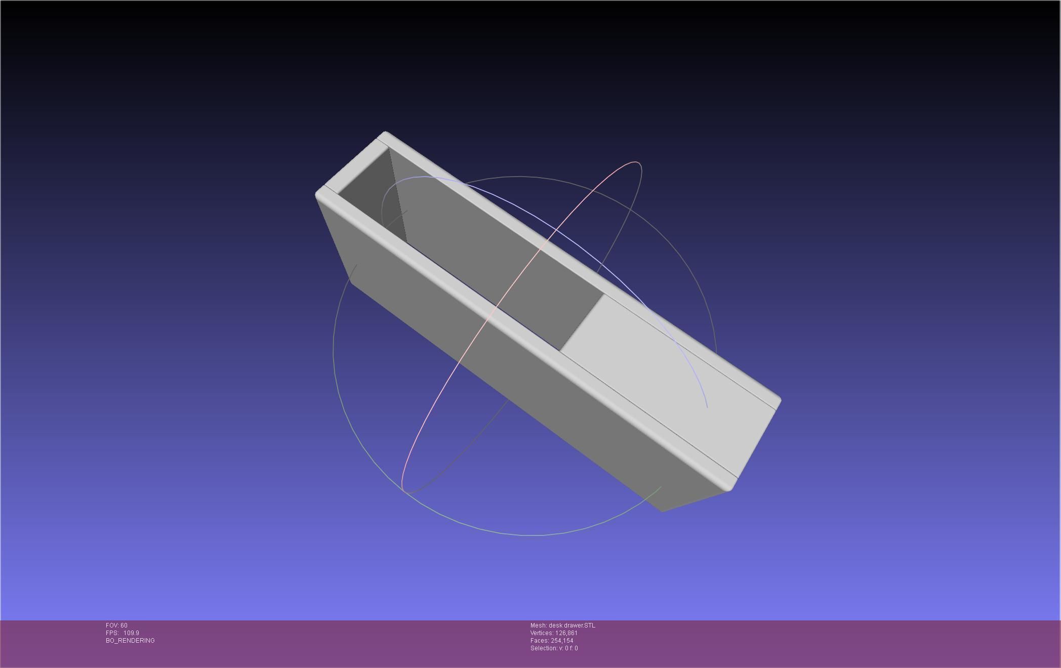 Basic Desk Drawer STL 3D print model_9