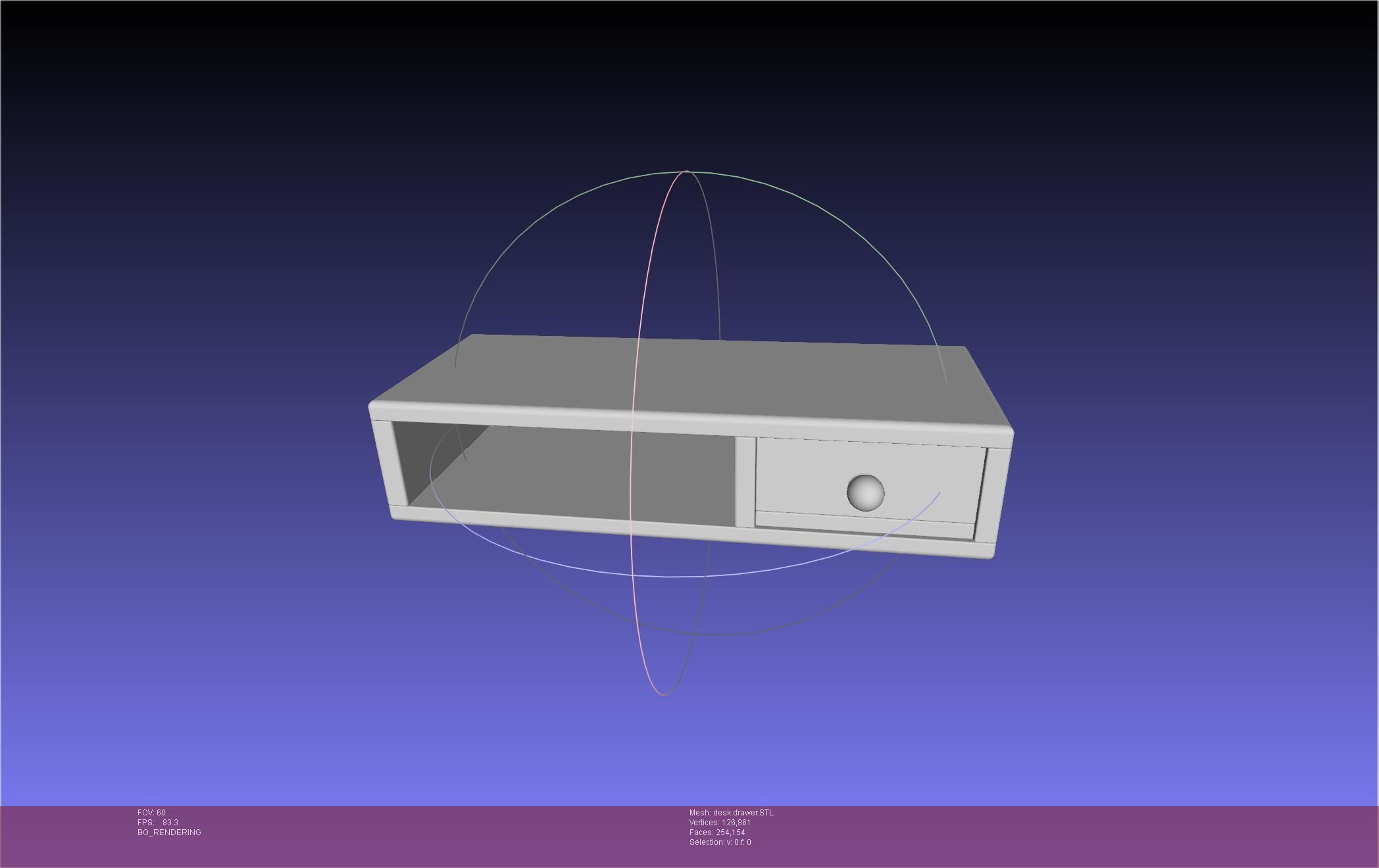 Basic Desk Drawer STL 3D print model_2