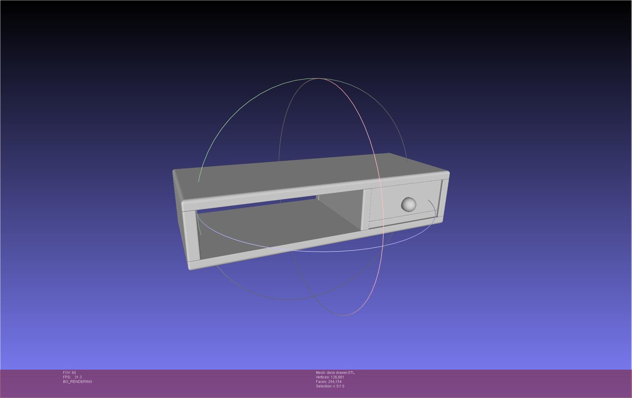 Basic Desk Drawer STL 3D print model_3