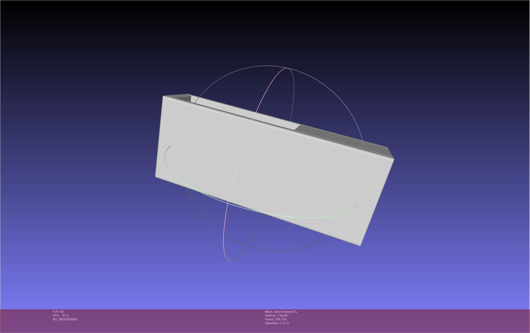 Basic Desk Drawer STL 3D print model_8