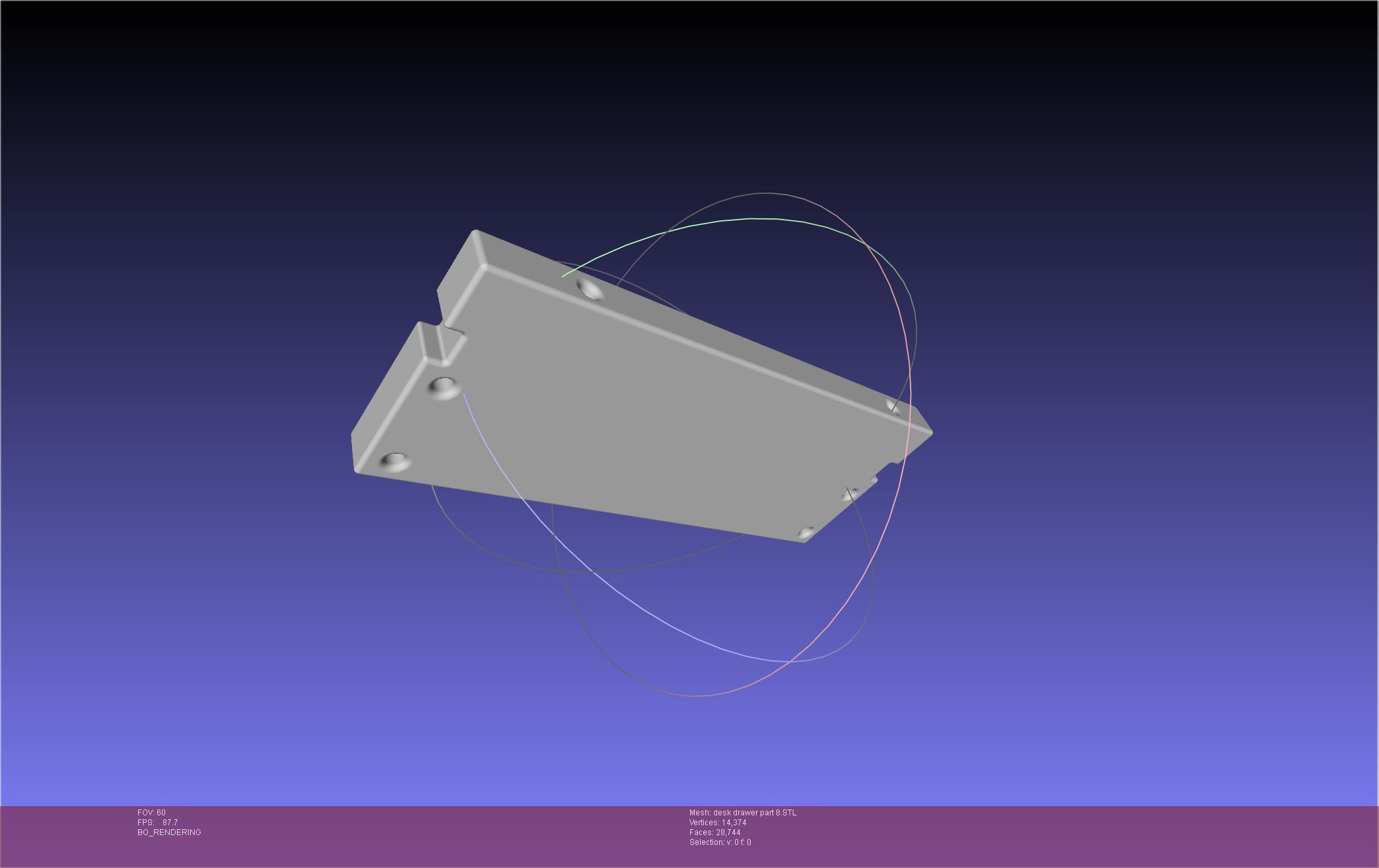 Basic Desk Drawer STL 3D print model_90