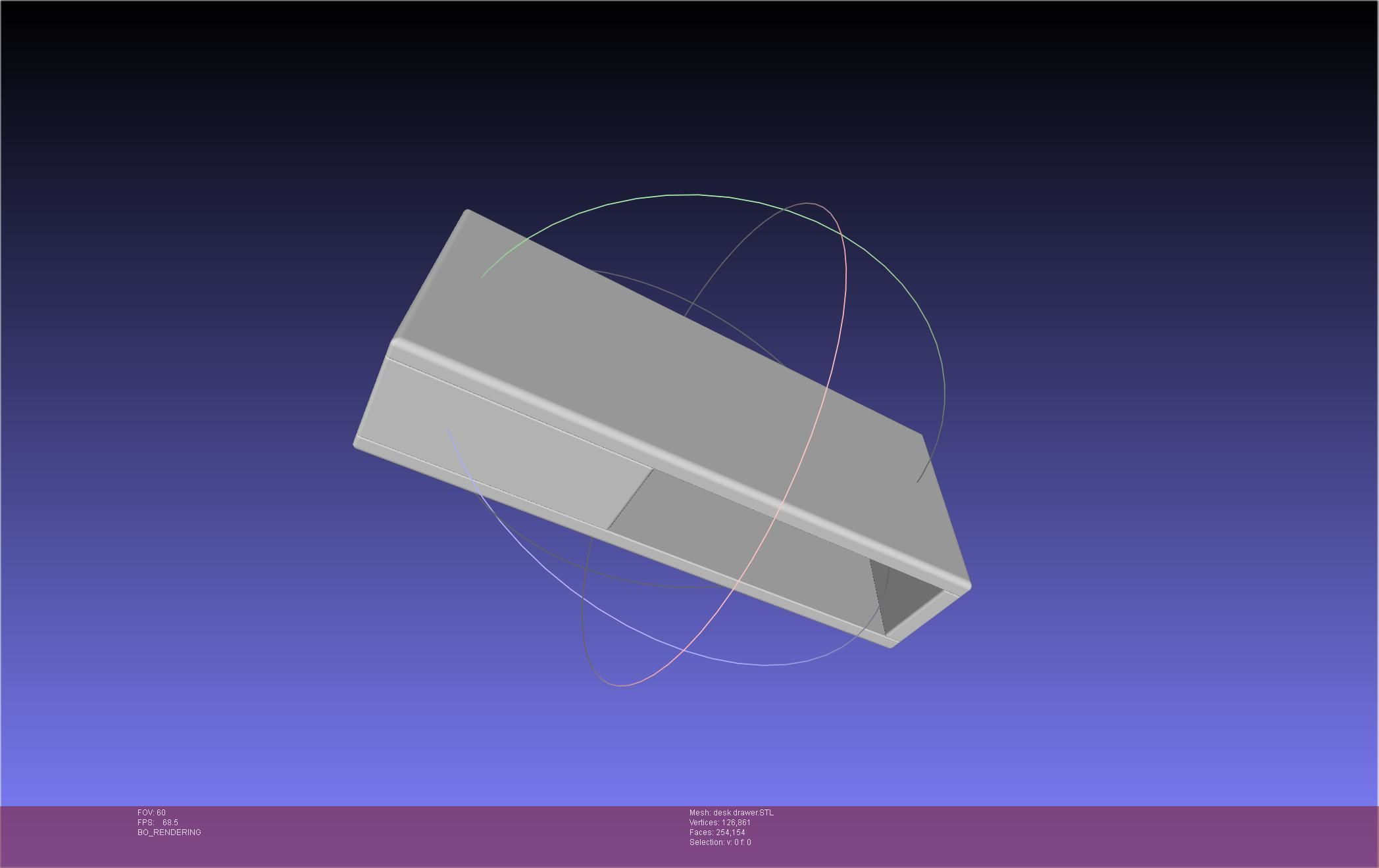 Basic Desk Drawer STL 3D print model_5