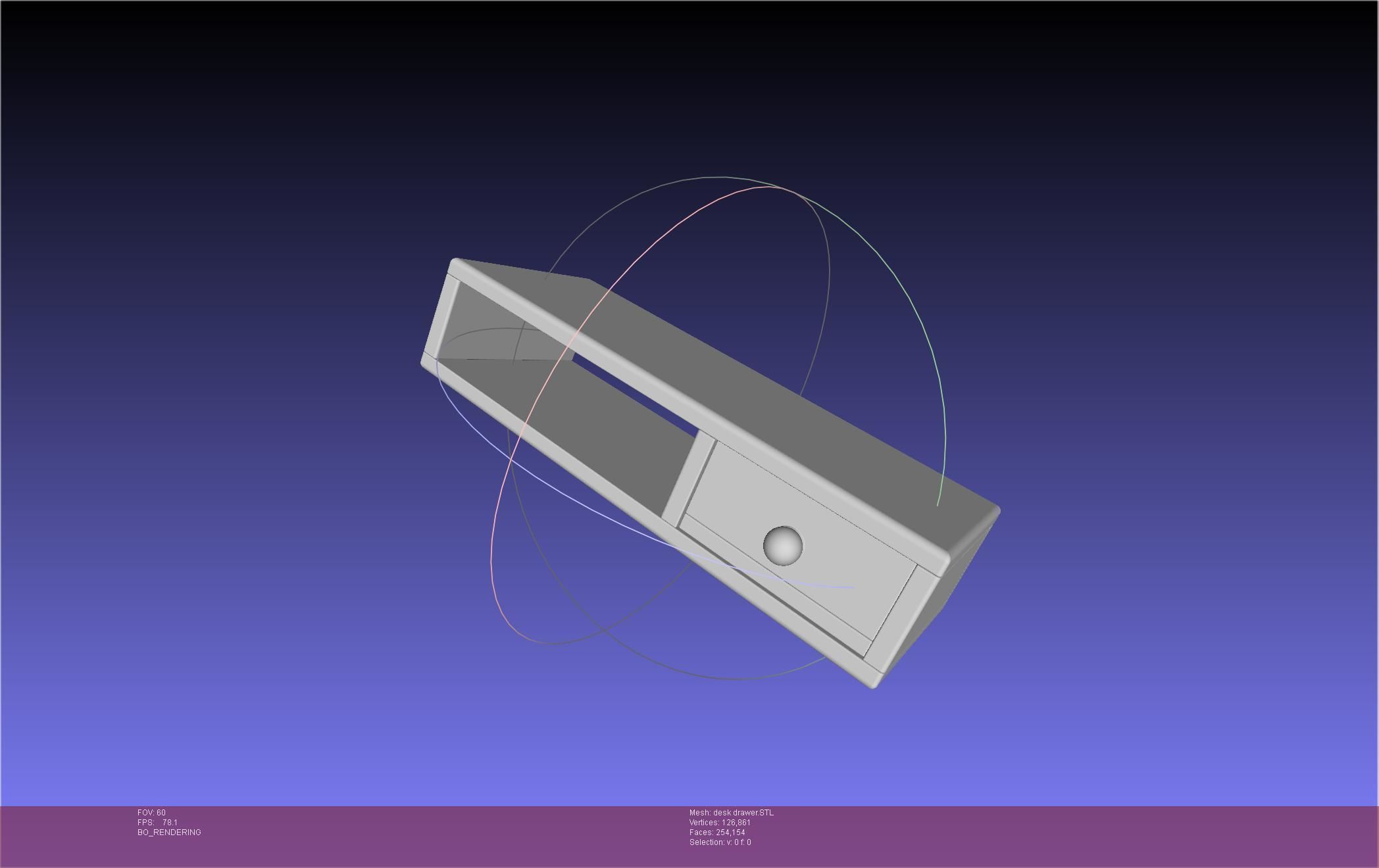 Basic Desk Drawer STL 3D print model_7