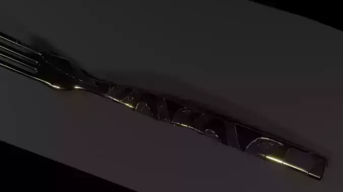 decorated fork Low-poly 3D model