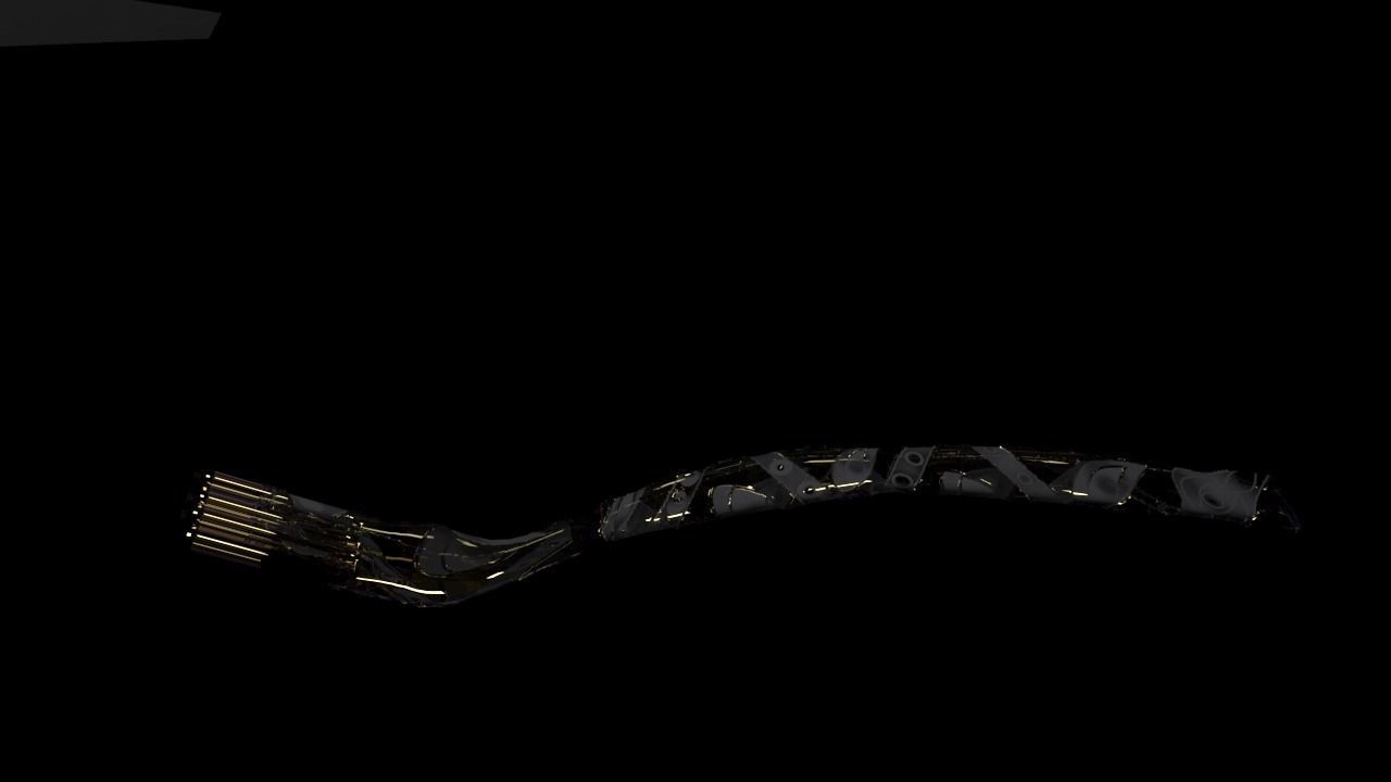 decorated fork Low-poly 3D model_2