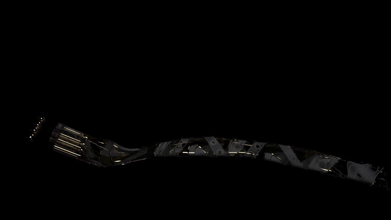 decorated fork Low-poly 3D model_3