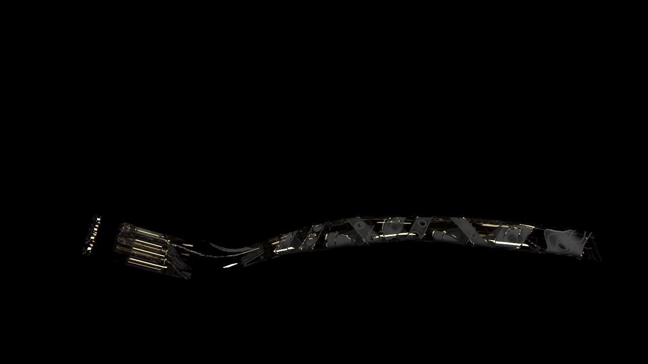 decorated fork Low-poly 3D model_5