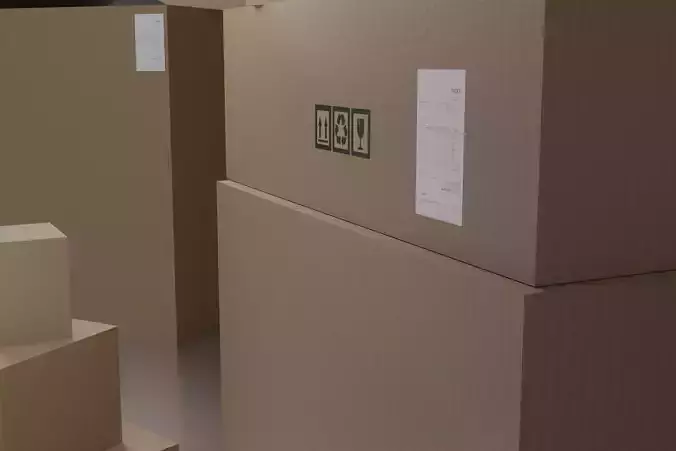 Lowpoly Cardboard Boxes Low-poly 3D model