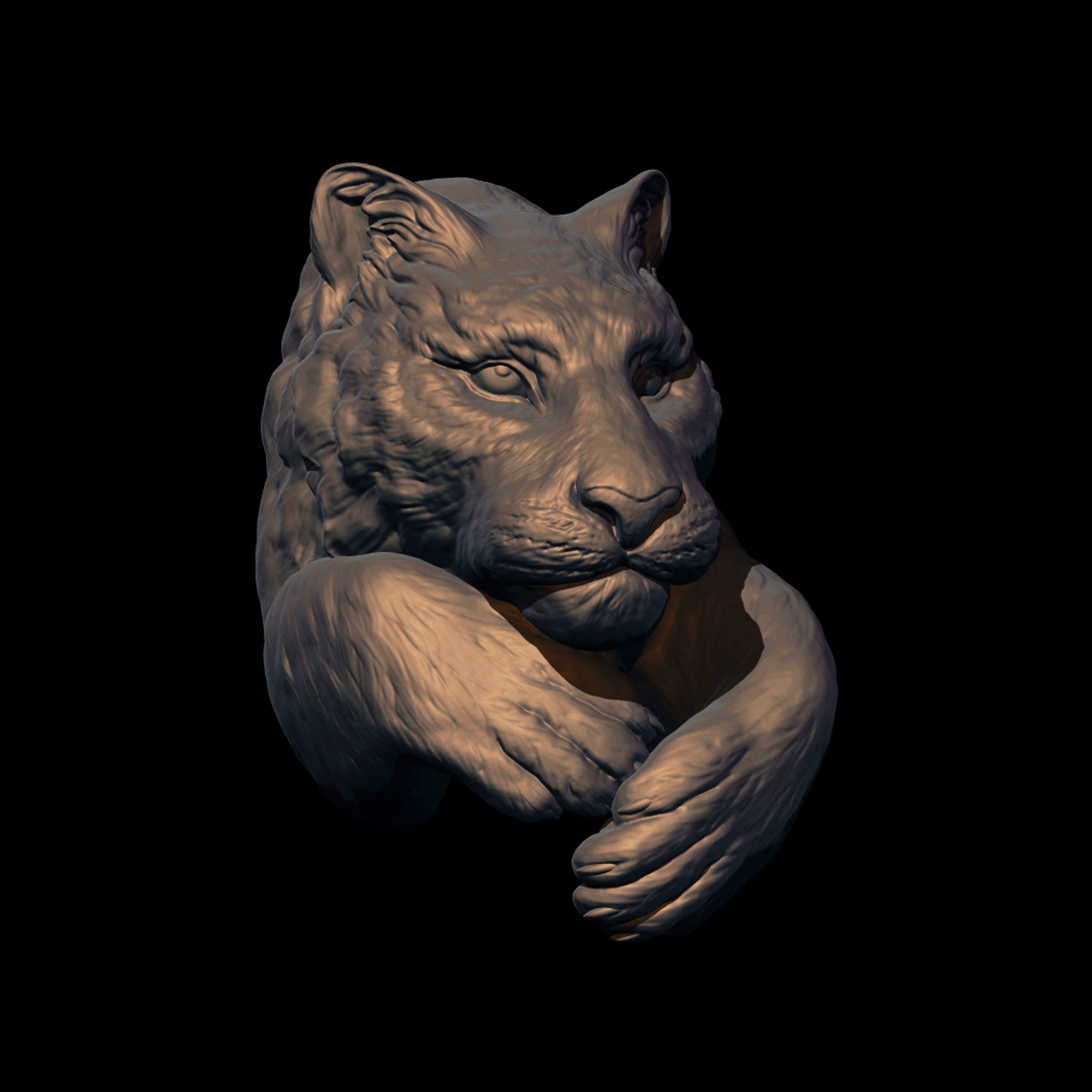 Tiger model for 3D printing Free 3D print model_3