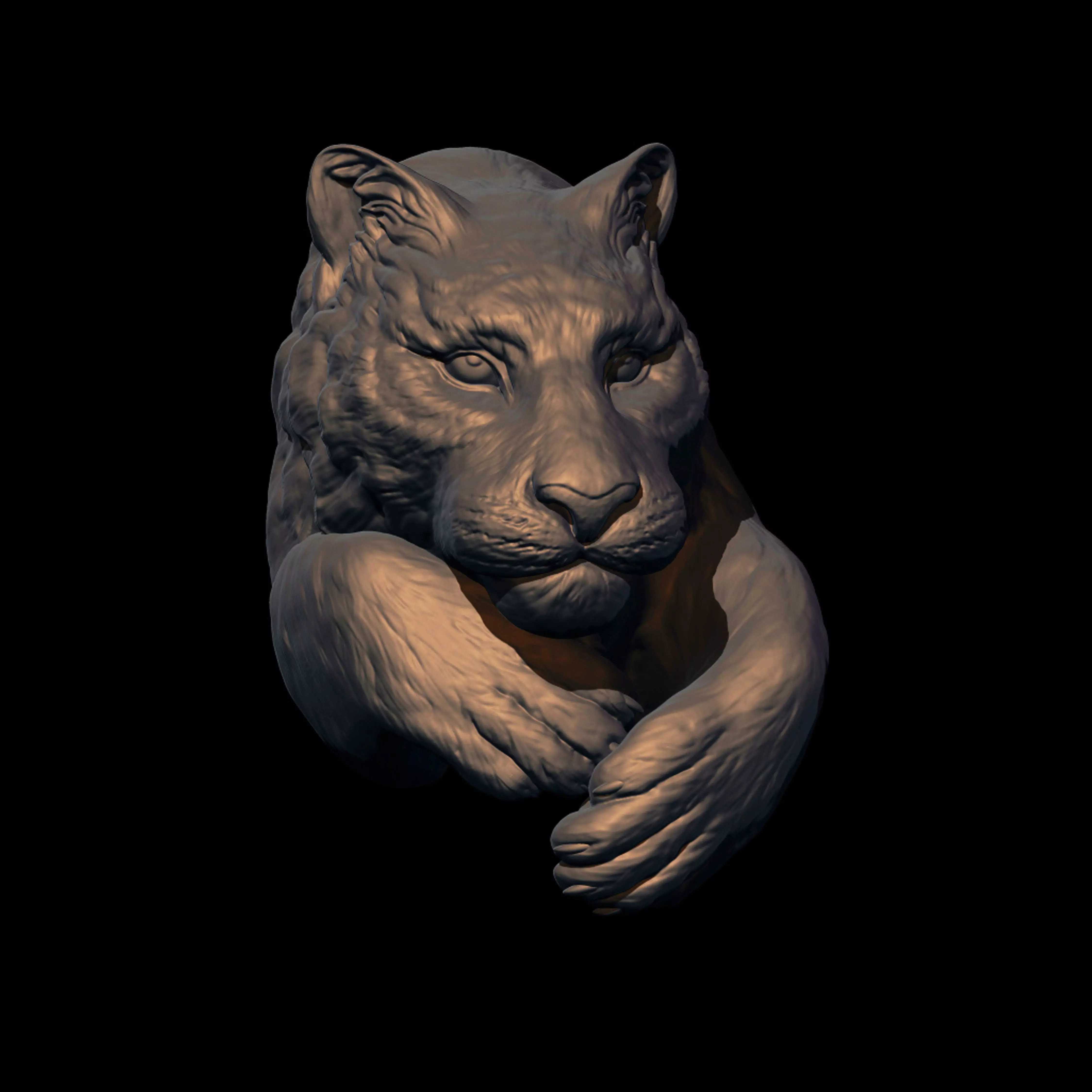 Tiger model for 3D printing Free 3D print model_0