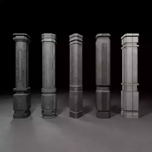 Brutalist Pillars 3D model