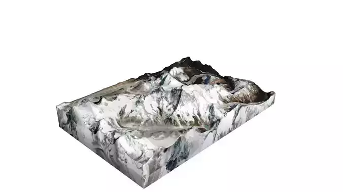 Chomo Lonzo Mountain Low-poly 3D model Chomo Lonzo Mountain Low-poly 3D model