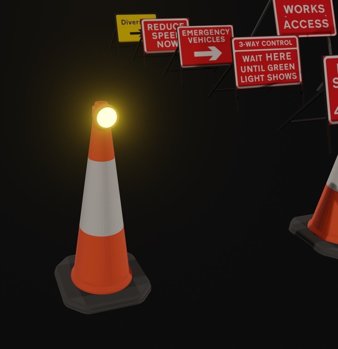 UK Road Signs Pack 3D model_11