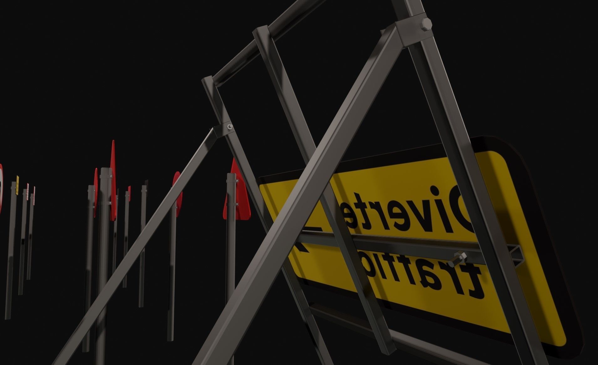 UK Road Signs Pack 3D model_4